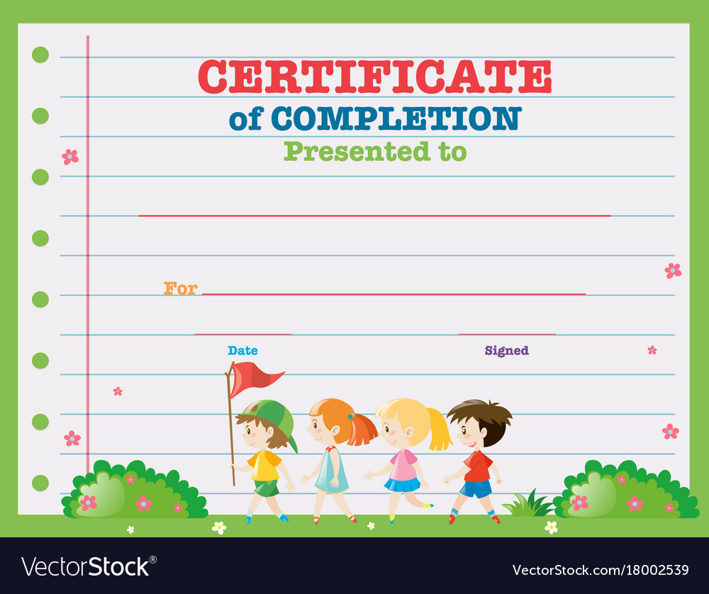 Certificate Template With Kids Walking In The Park With Walking Certificate Templates