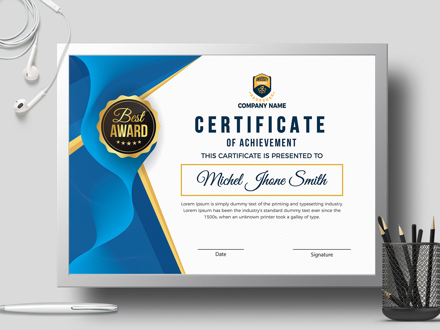 Certificate Templatecreative Touch On Dribbble For Landscape Certificate Templates