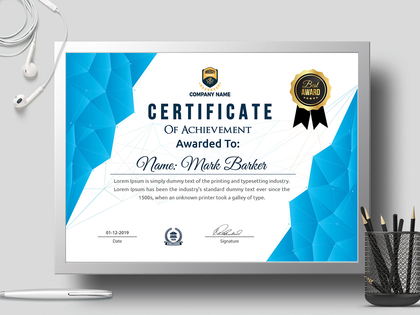Certificate Templatecreative Touch On Dribbble With Regard To Landscape Certificate Templates