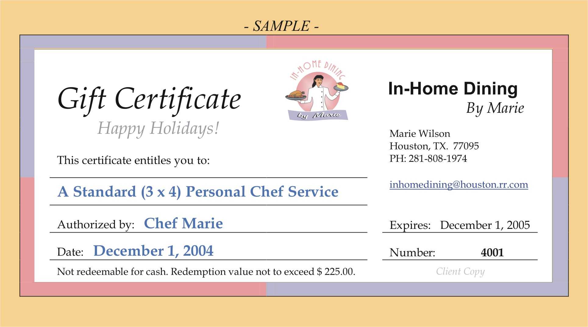 Certificate Templates: Dinner Gift Certificate Best Samples Inside Dinner Certificate Template Free