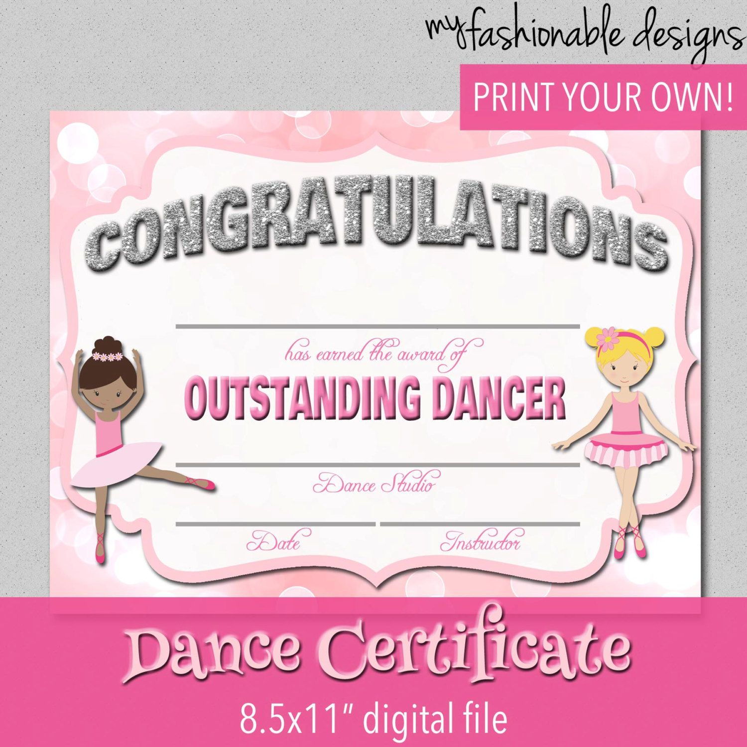 Certificate Templates: Free Dance Certificate Template With Regard To Dance Certificate Template