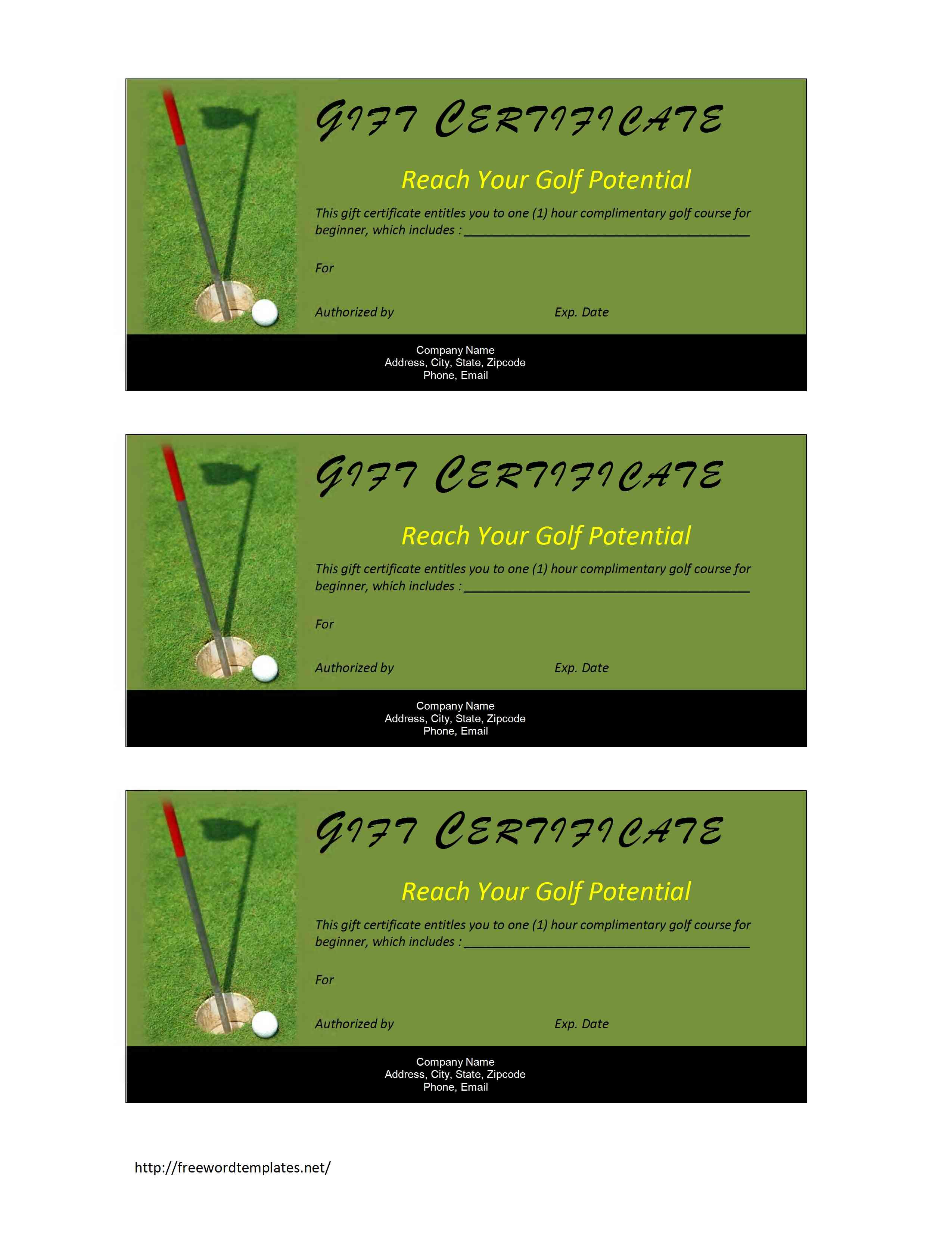 Certificate Templates Golf Free | Sample Customer Service Resume Inside Golf Certificate Template Free