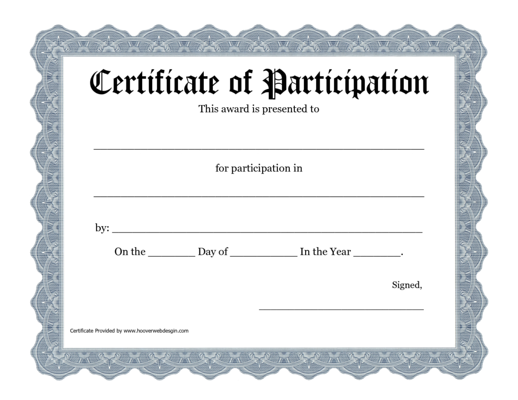 Certificate Templates: Workshop Participation Certificate Throughout Certificate Of Participation In Workshop Template