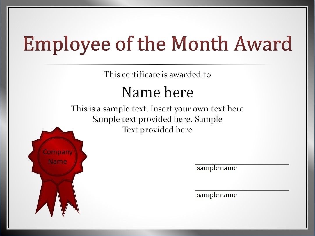 Certificates: Amusing Employee Of The Month Certificate Pertaining To Employee Of The Month Certificate Templates