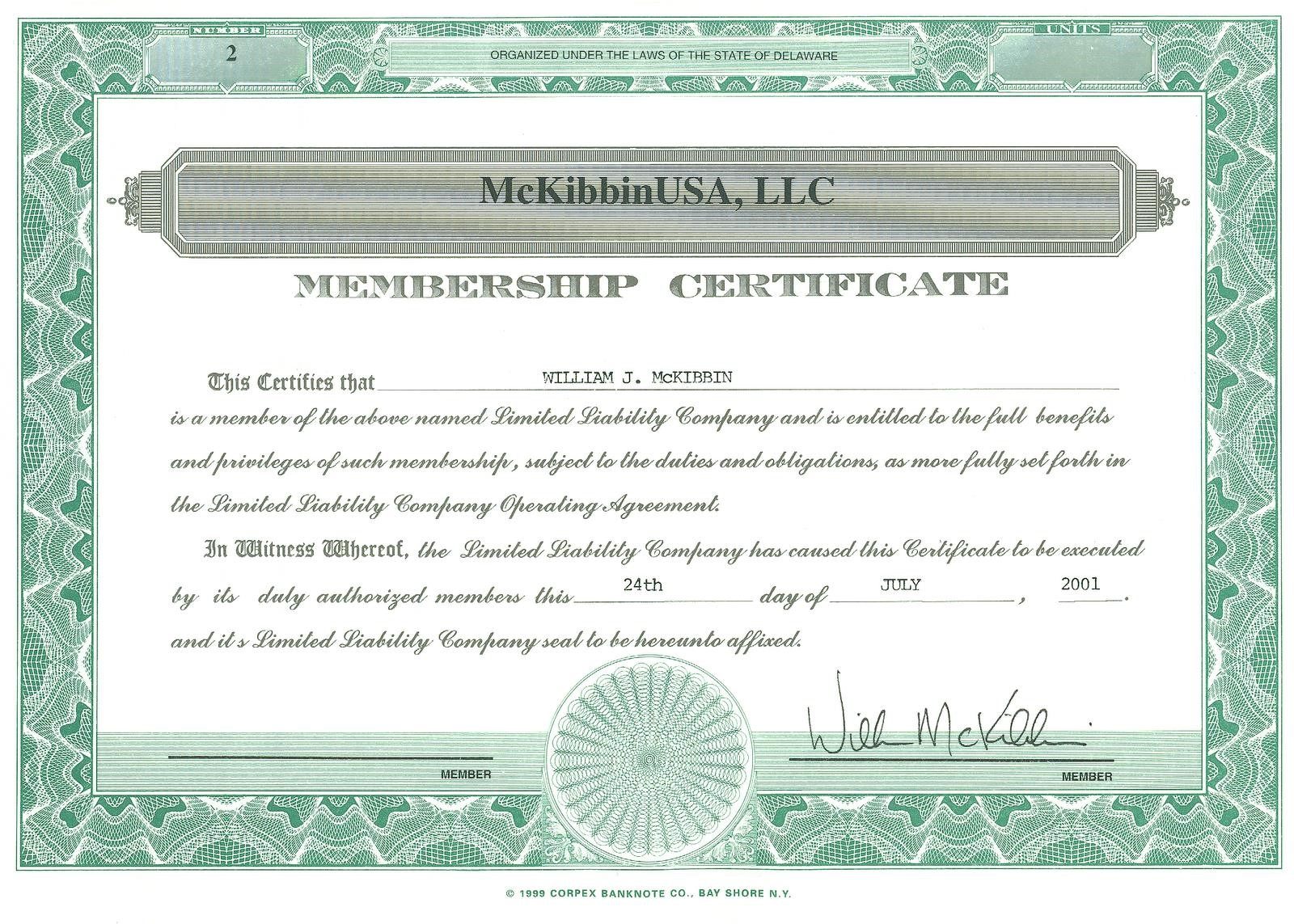 Certificates: Awesome Llc Membership Certificate Template Inside Llc Membership Certificate Template