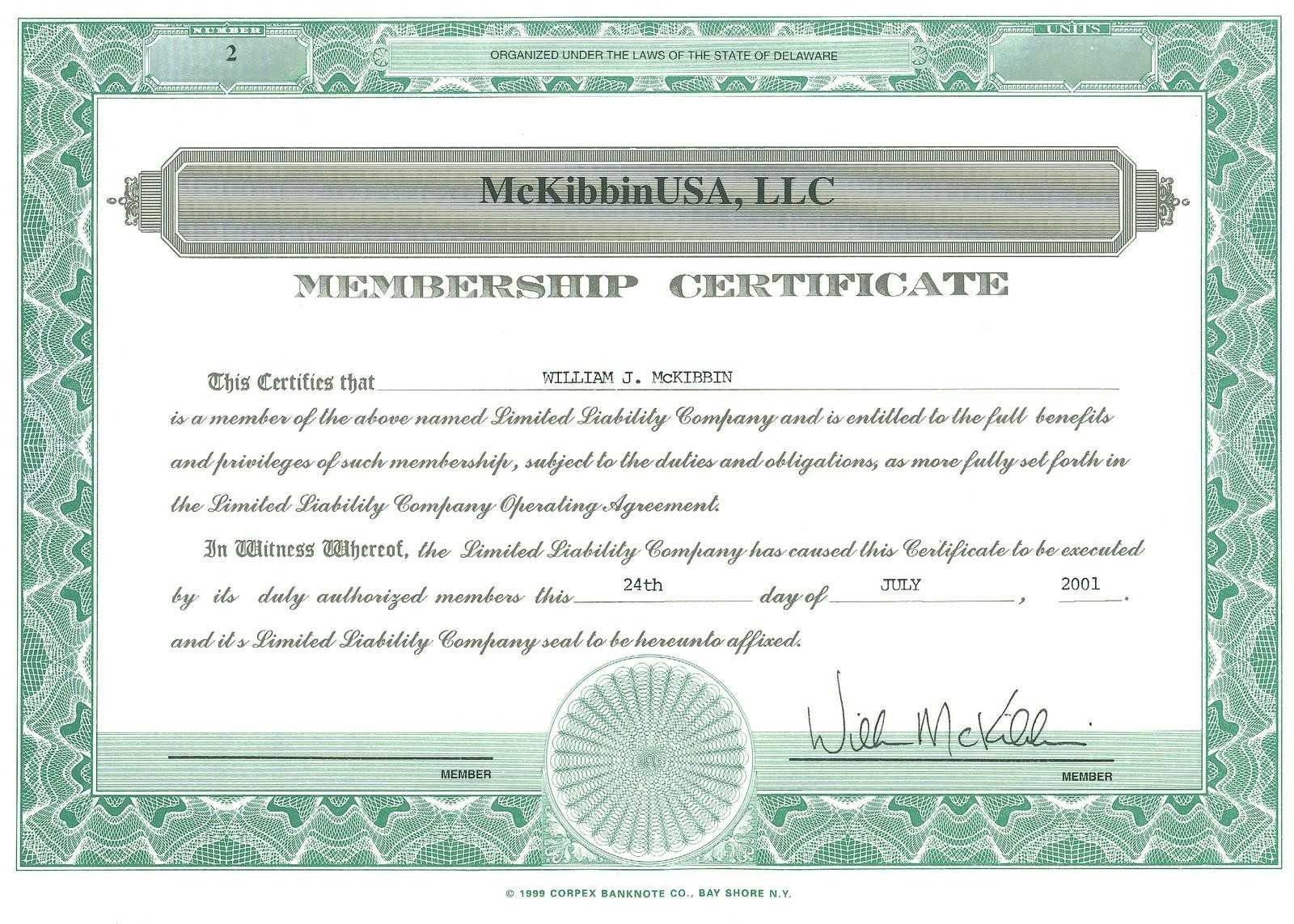 Certificates: Awesome Llc Membership Certificate Template Inside Llc Membership Certificate Template