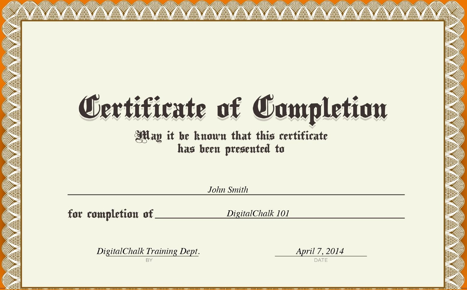 Certificates. Best Completion Certificate Template Designs Pertaining To Certification Of Completion Template