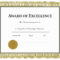 Certificates. Charming Award Of Excellence Certificate With Regard To Award Of Excellence Certificate Template