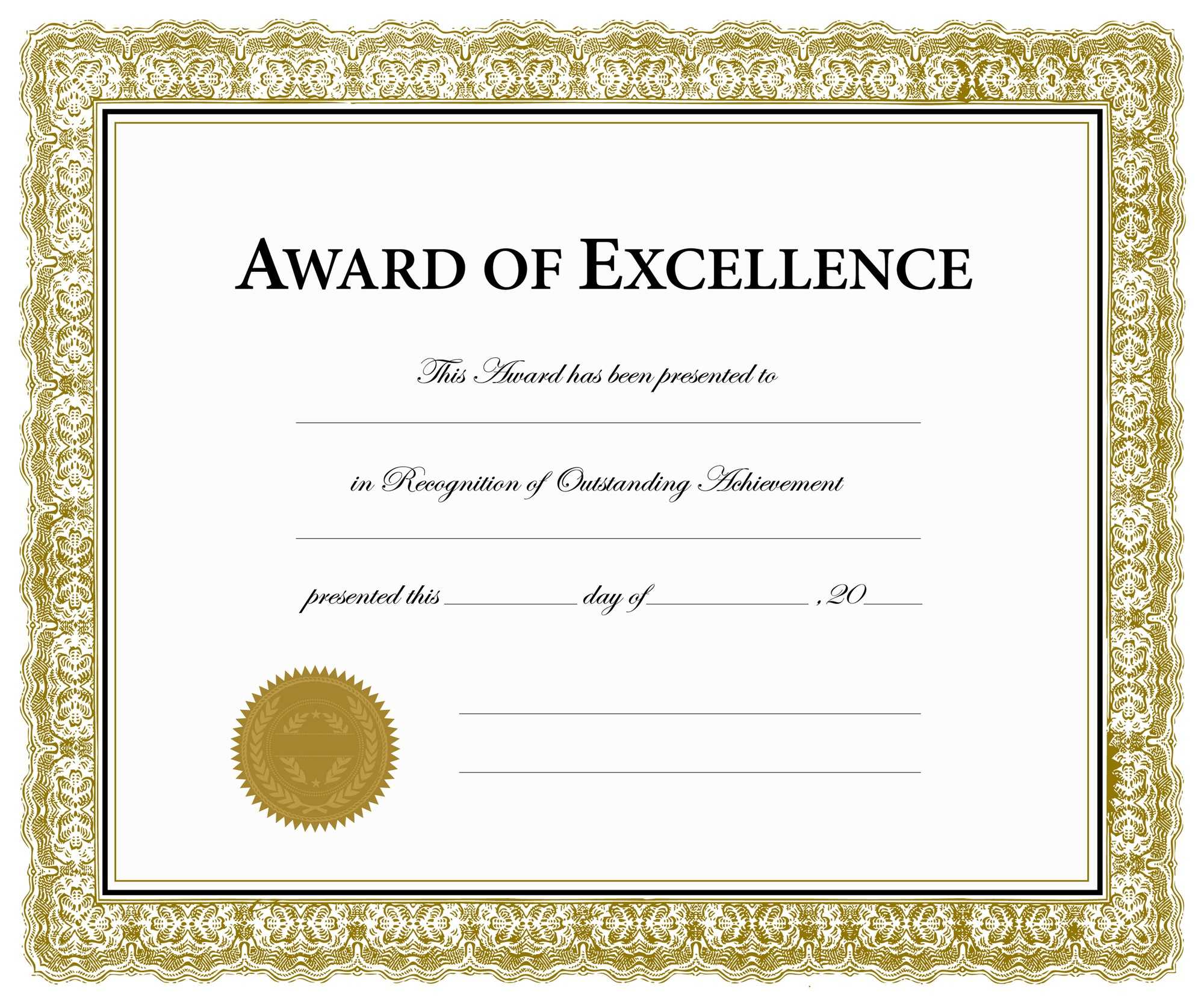 Certificates. Charming Award Of Excellence Certificate With Regard To Award Of Excellence Certificate Template