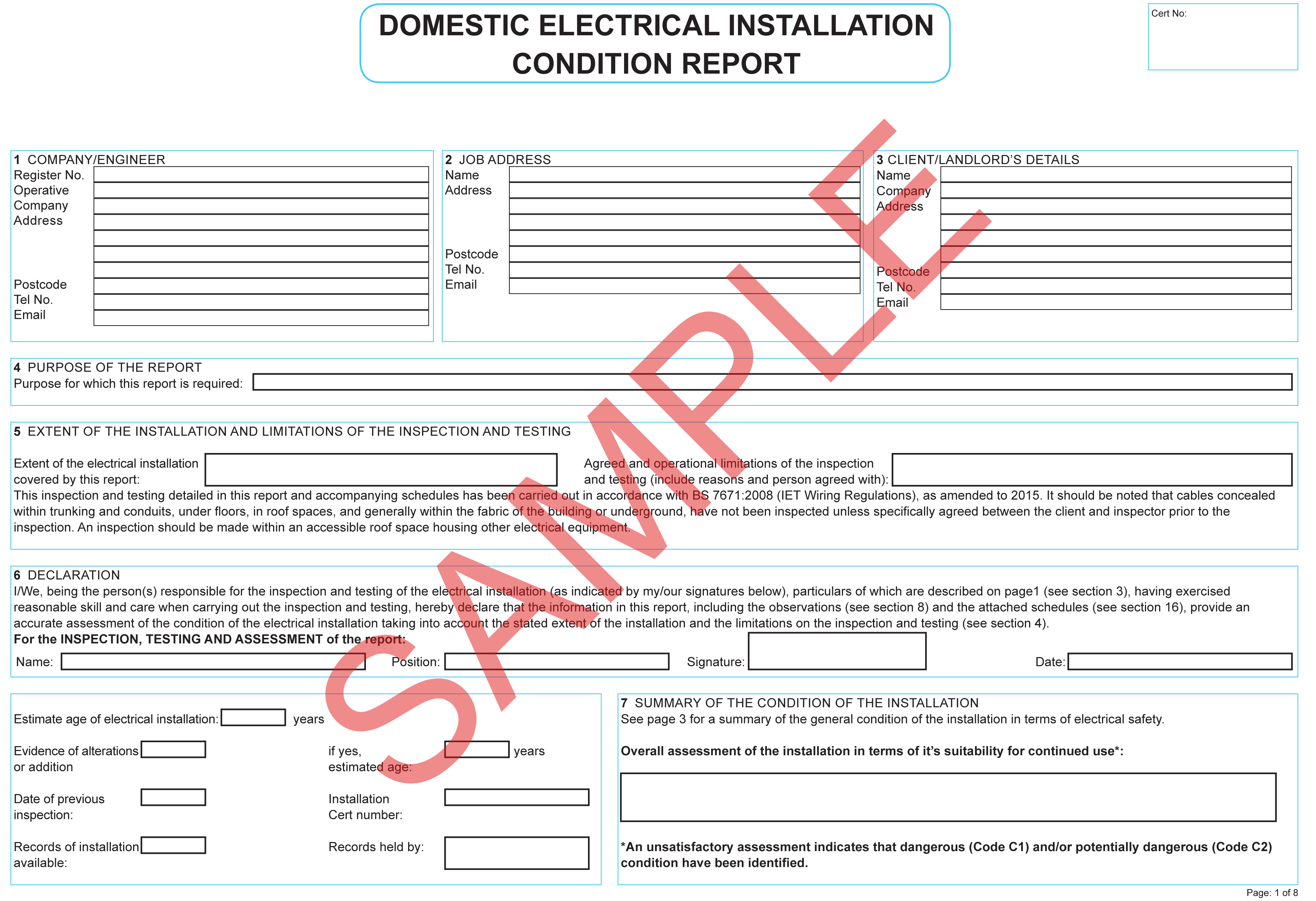 Certificates | Everycert For Electrical Minor Works With Minor Electrical Installation Works Certificate Template