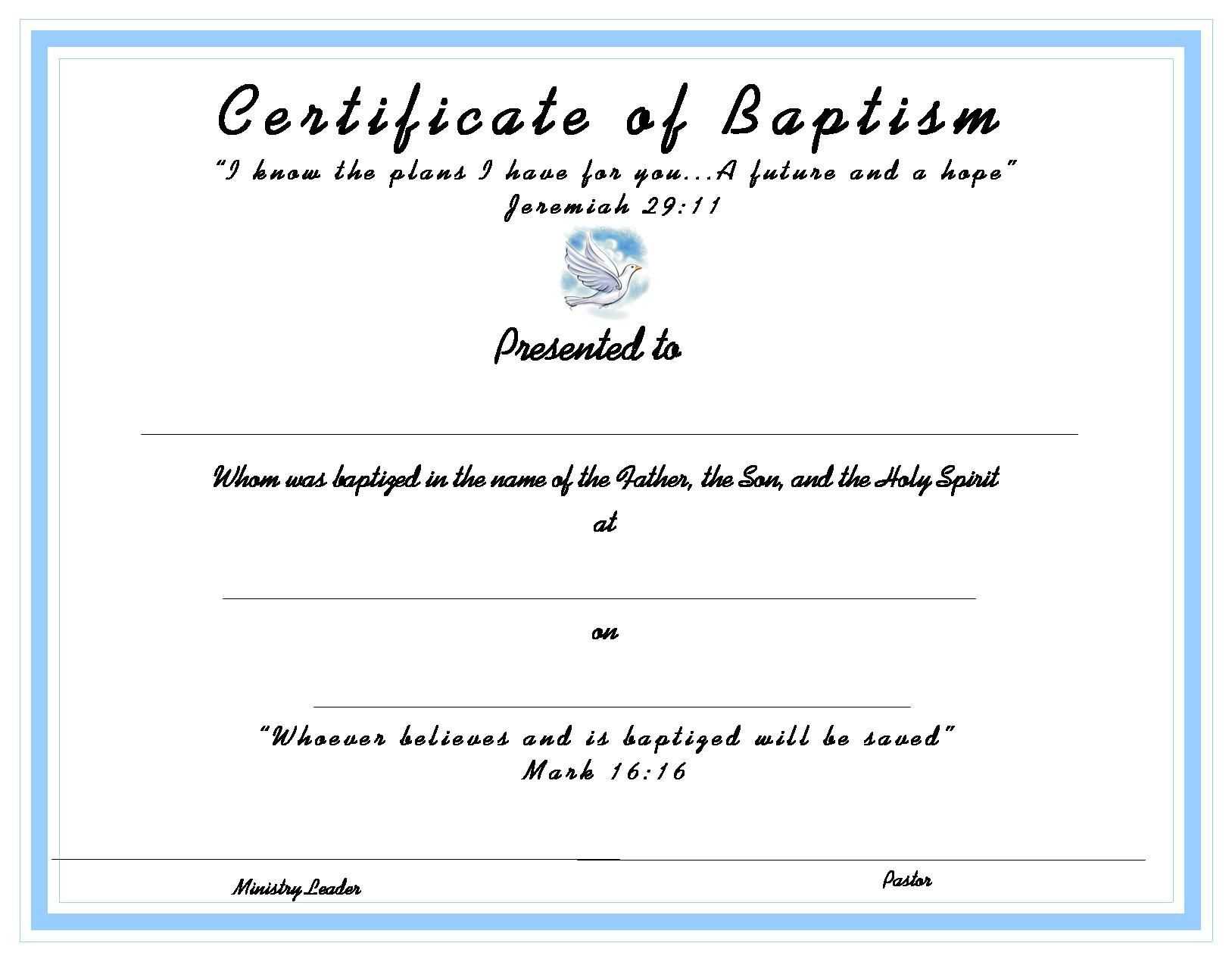 Certificates. Marvelous Free Editable Baptism Certificate Inside Baptism Certificate Template Word