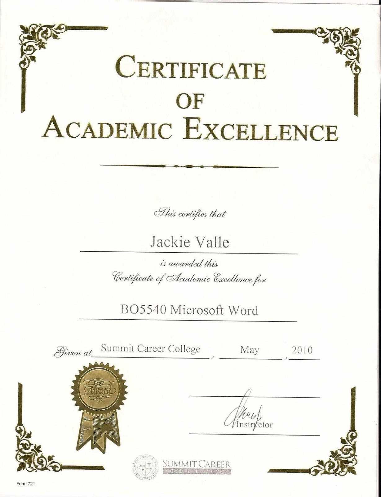 Certificates. Mesmerizing Award Certificate Template Word Inside Academic Award Certificate Template