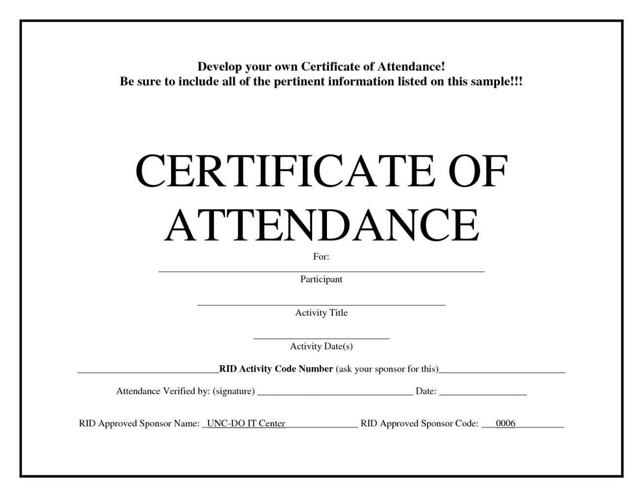 Certificates: Popular Attendance Certificate Template Word For Conference Certificate Of Attendance Template