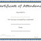 Certificates: Popular Attendance Certificate Template Word Intended For Attendance Certificate Template Word