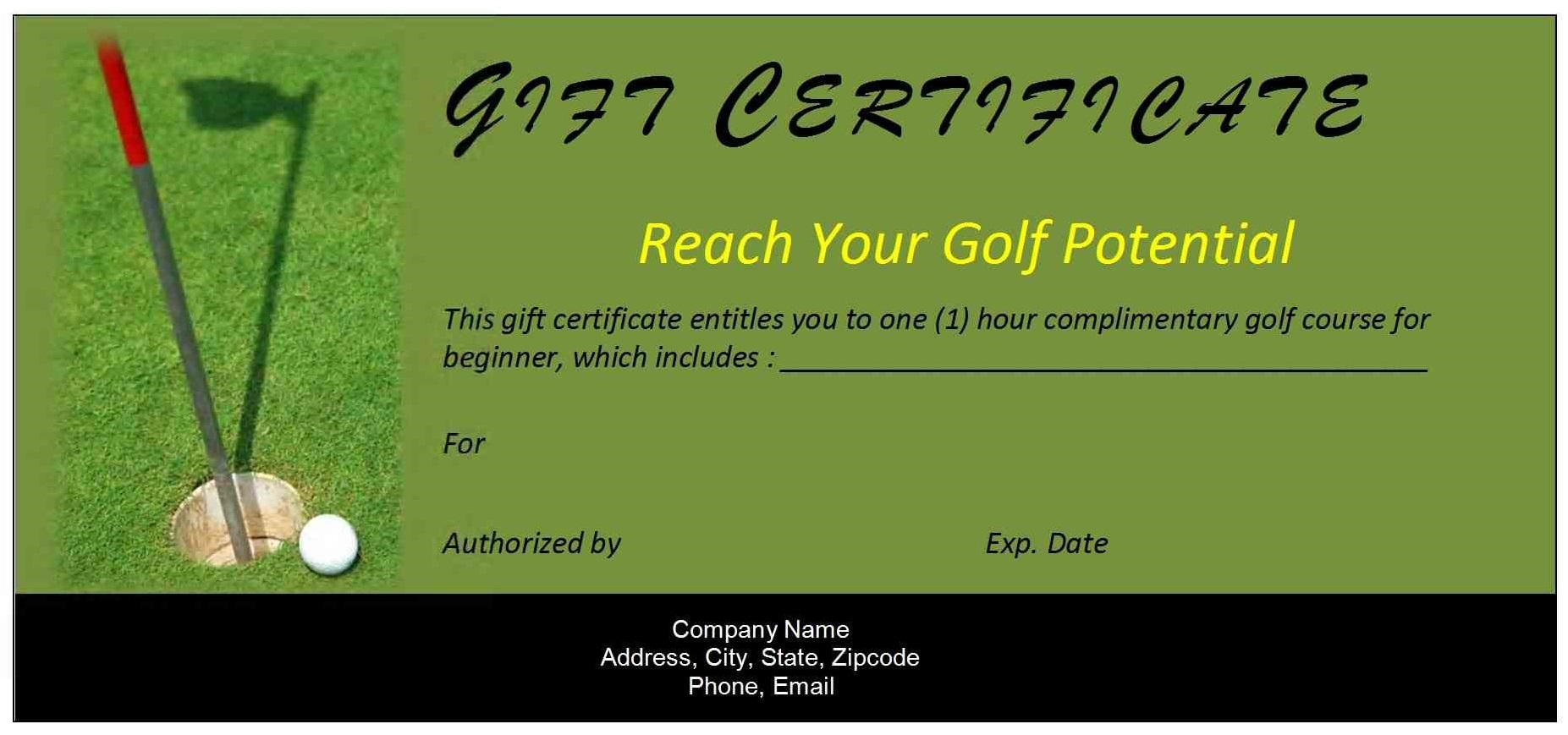Certificates. Remarkable Golf Gift Certificate Template Intended For Golf Certificate Template Free