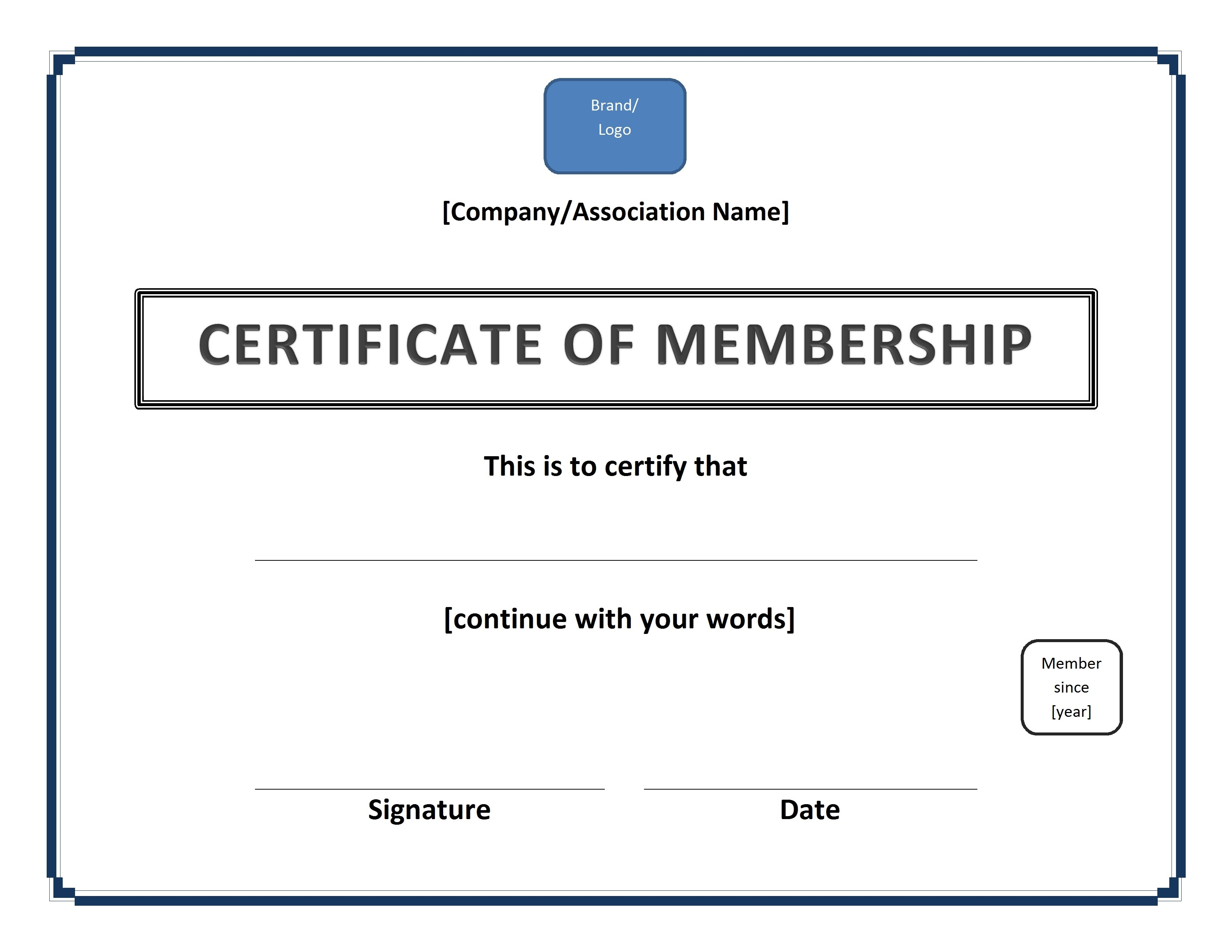 Certificates: Simple Membership Certificate Template Sample Intended For Llc Membership Certificate Template Word