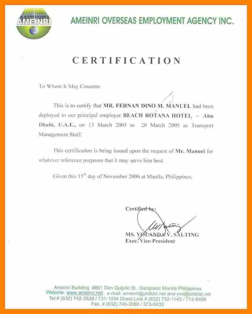 Certificates. Stunning Certificate Of Employment Template Within Template Of Certificate Of Employment