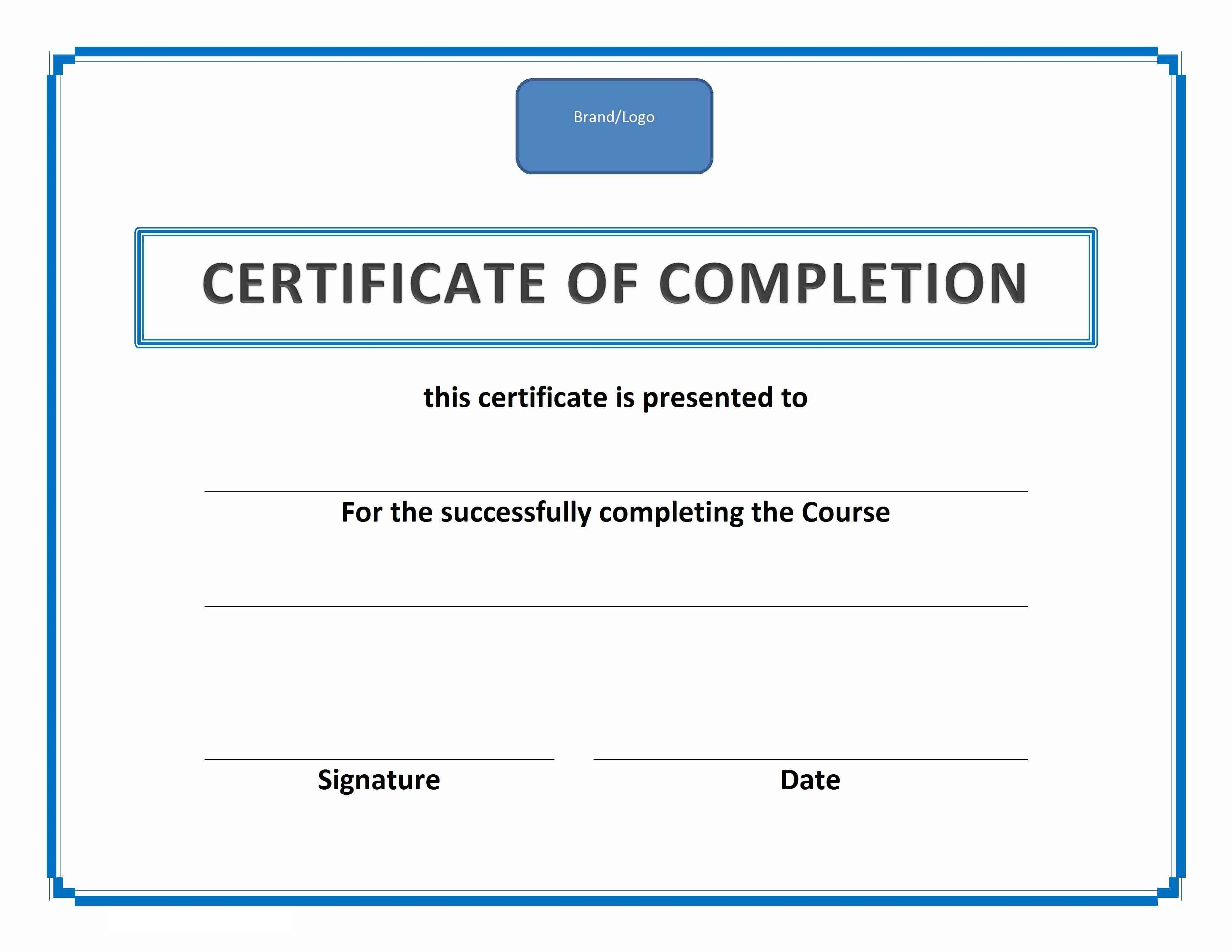 Certificates: Stunning Free Certificate Of Completion Throughout Free Completion Certificate Templates For Word