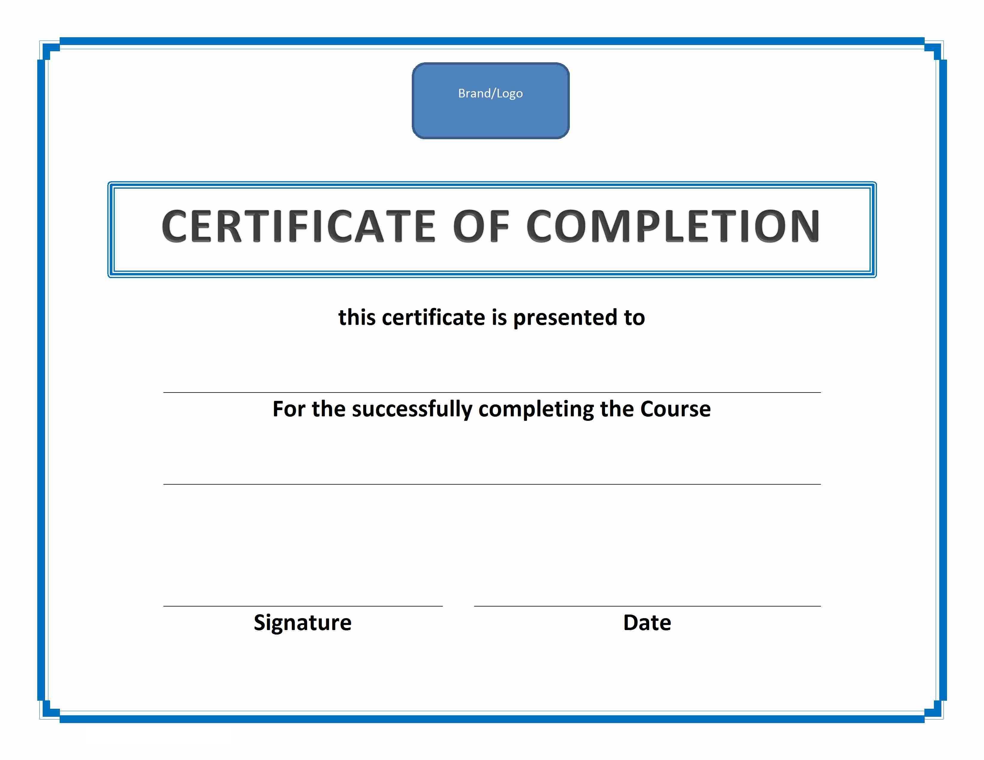 Certificates: Stunning Free Certificate Of Completion Throughout Free Completion Certificate Templates For Word