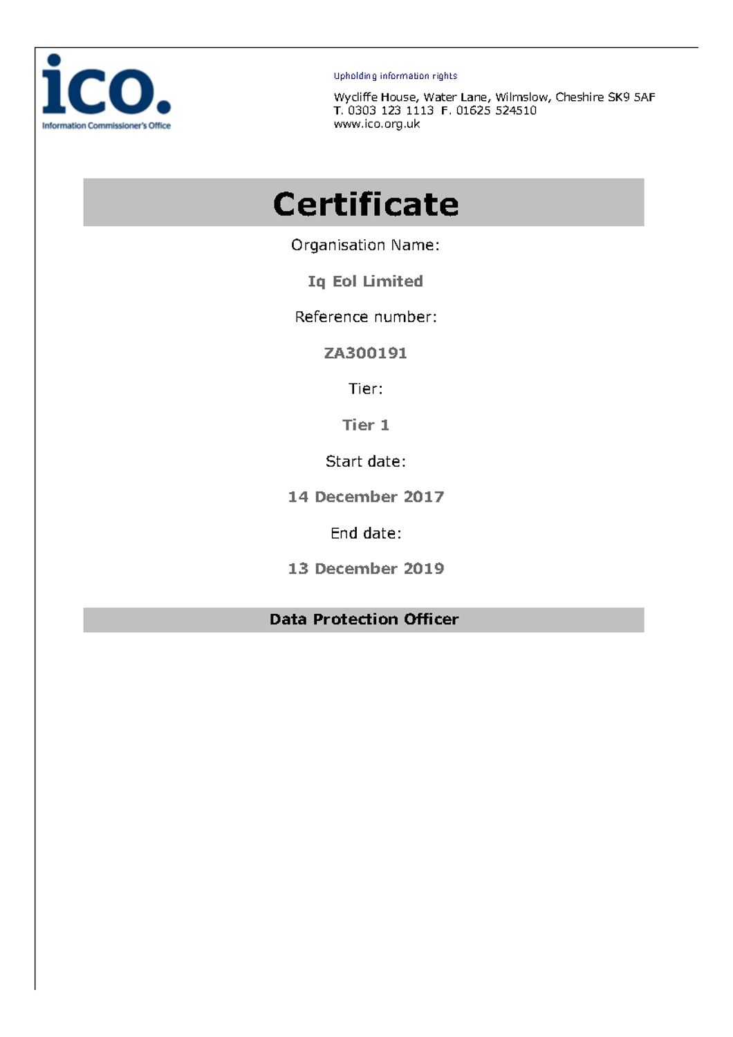 Certifications | Team Recycling Regarding Certificate Of Disposal Template