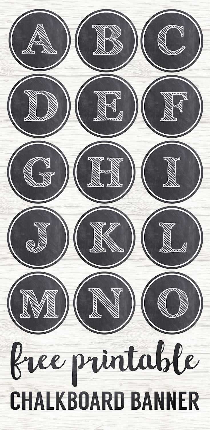 Chalkboard Banner Letters Free Printable Alphabet | Alfabe Throughout Free Bridal Shower Banner Template