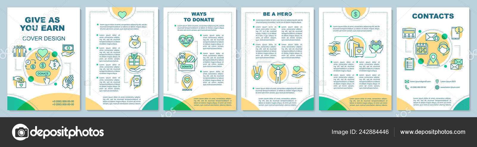 Charity Brochure Vectors | Volunteering Brochure Template In Volunteer Brochure Template