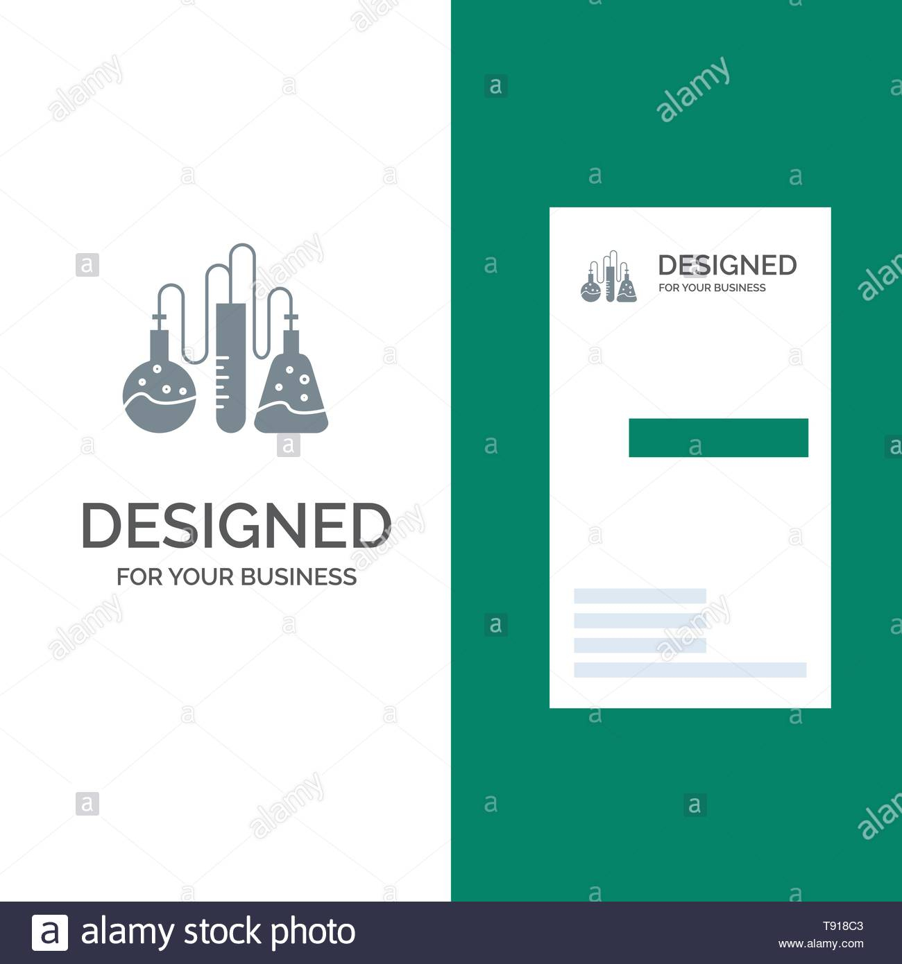 Chemical, Dope, Lab, Science Grey Logo Design And Business In Dope Card Template