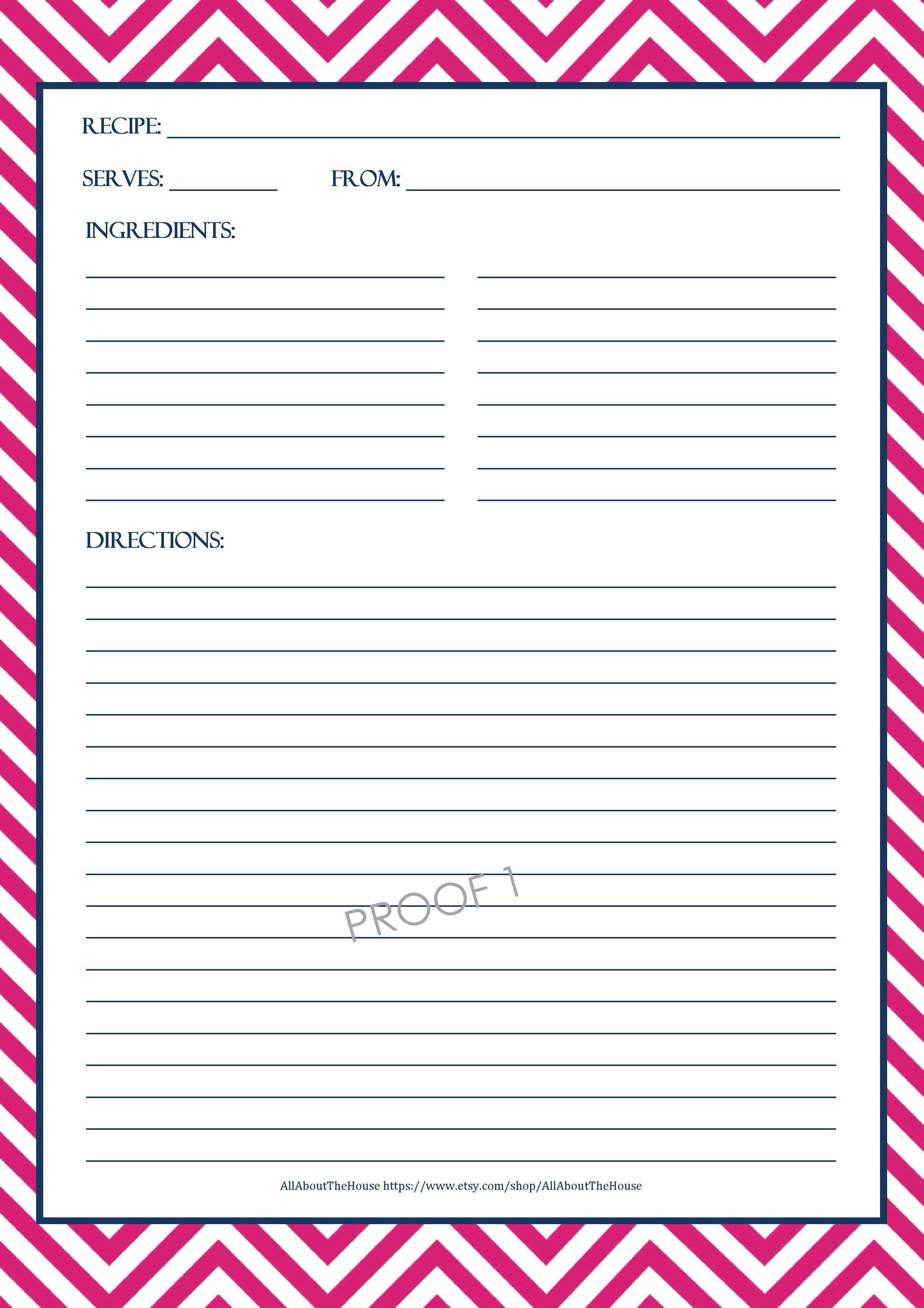 Chevron Recipe Sheet Editable | School Binder Wallpaper Intended For Fillable Recipe Card Template