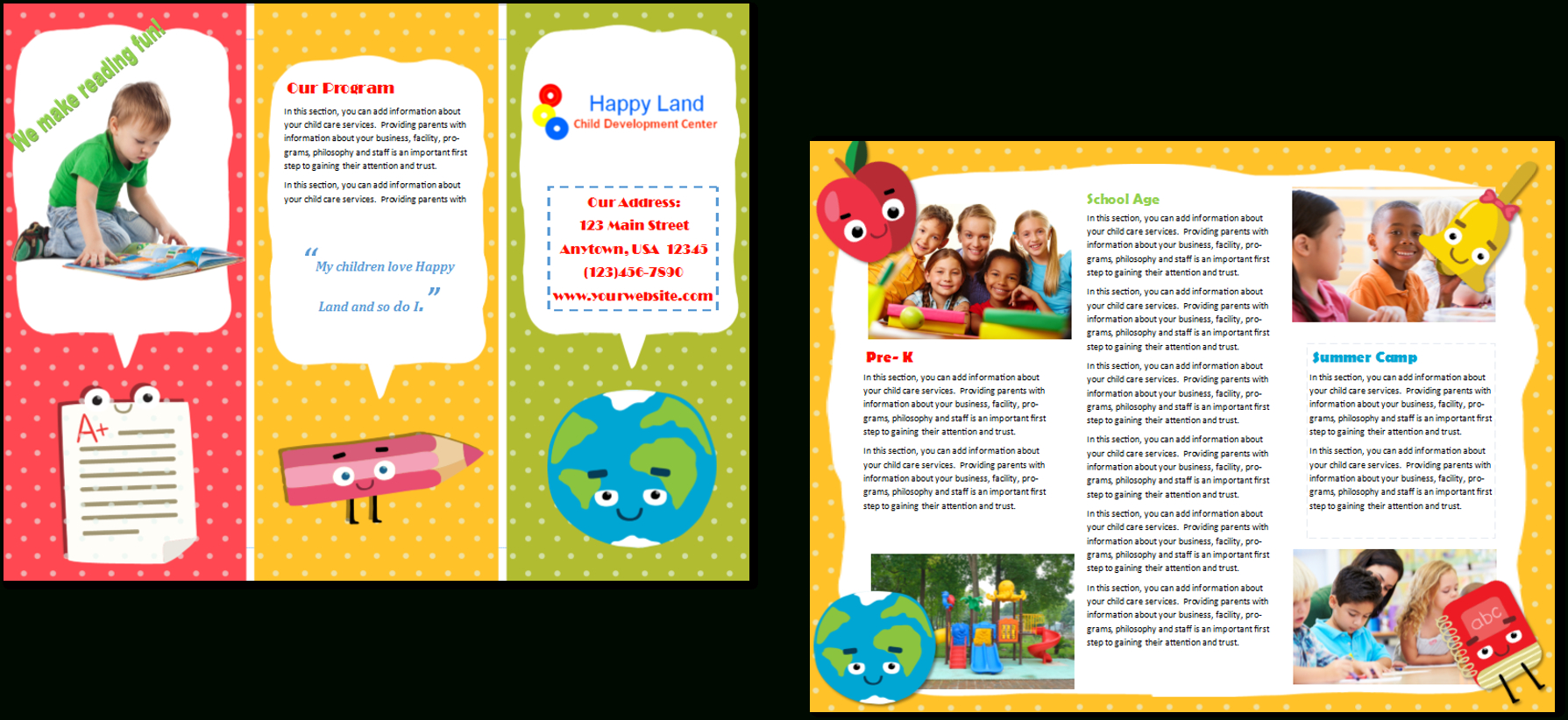 Daycare Brochure Template Free