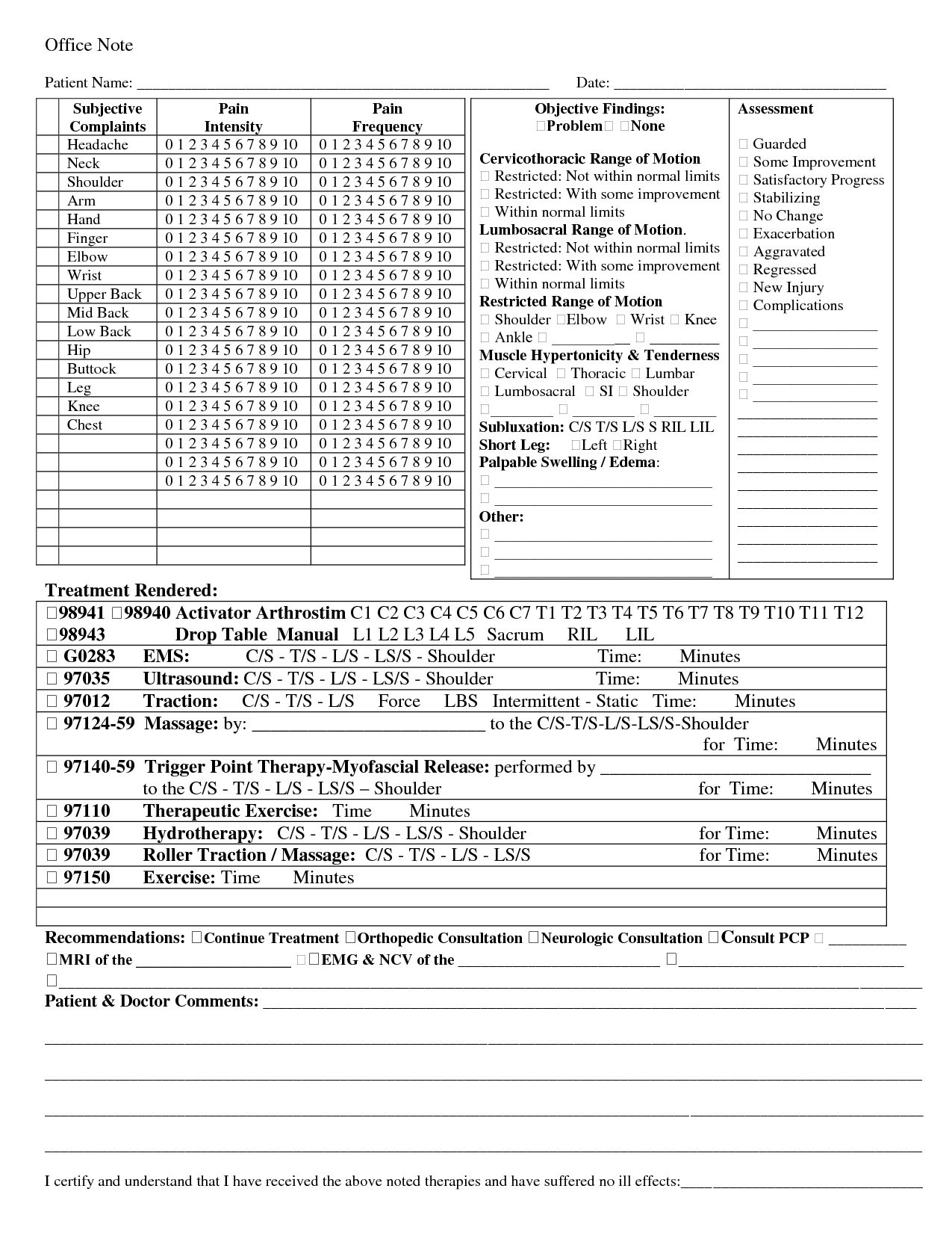 Chiropractic+Soap+Note+Template | Soap Notes | Soap Note For Chiropractic Travel Card Template