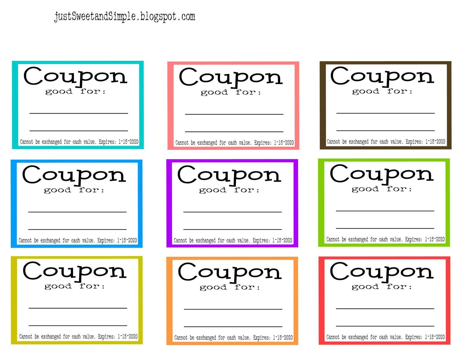 Chores+And+Cleaning+Ideas+For+Kids | Just Sweet And Simple Regarding Blank Coupon Template Printable