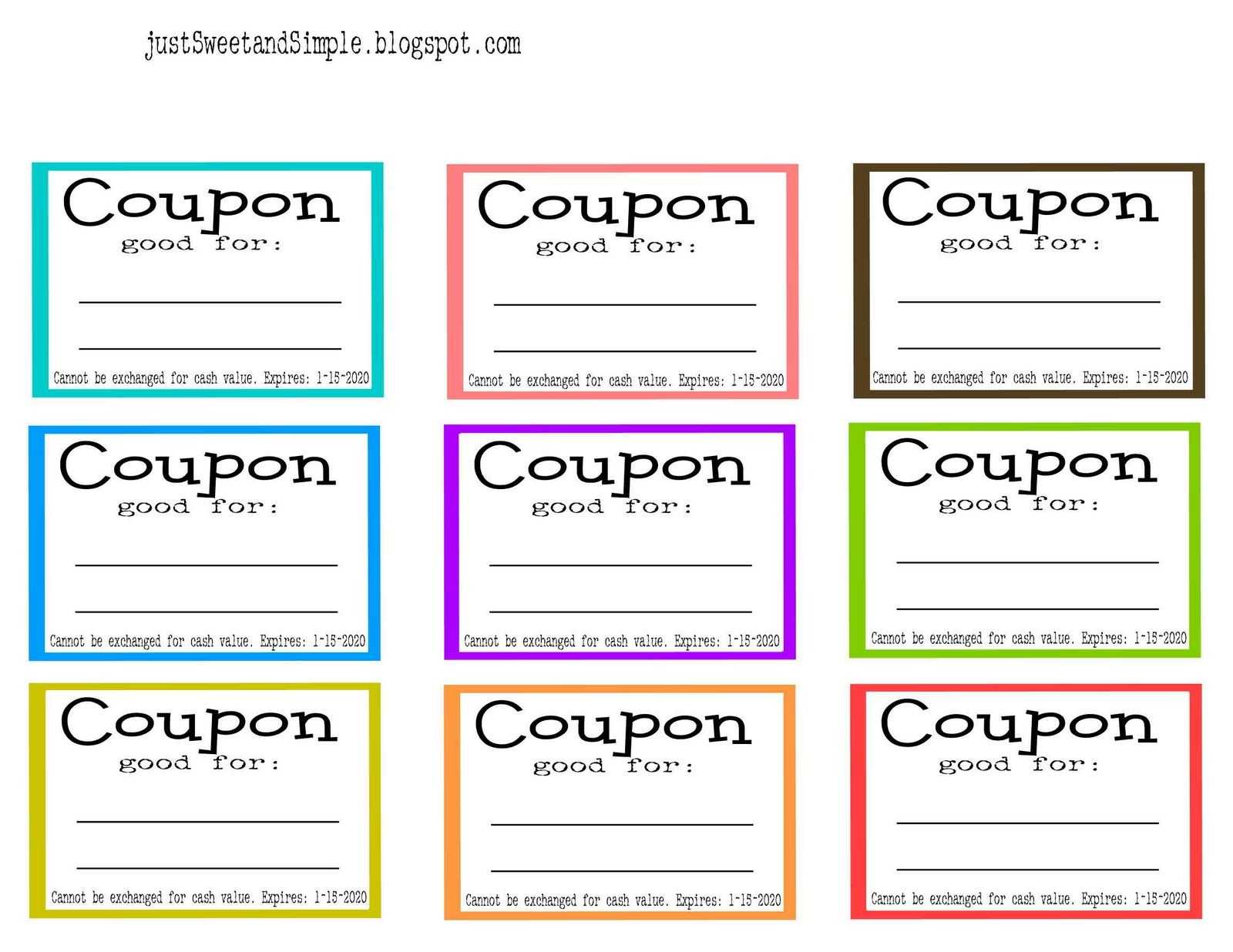 Chores+And+Cleaning+Ideas+For+Kids | Just Sweet And Simple Regarding Blank Coupon Template Printable