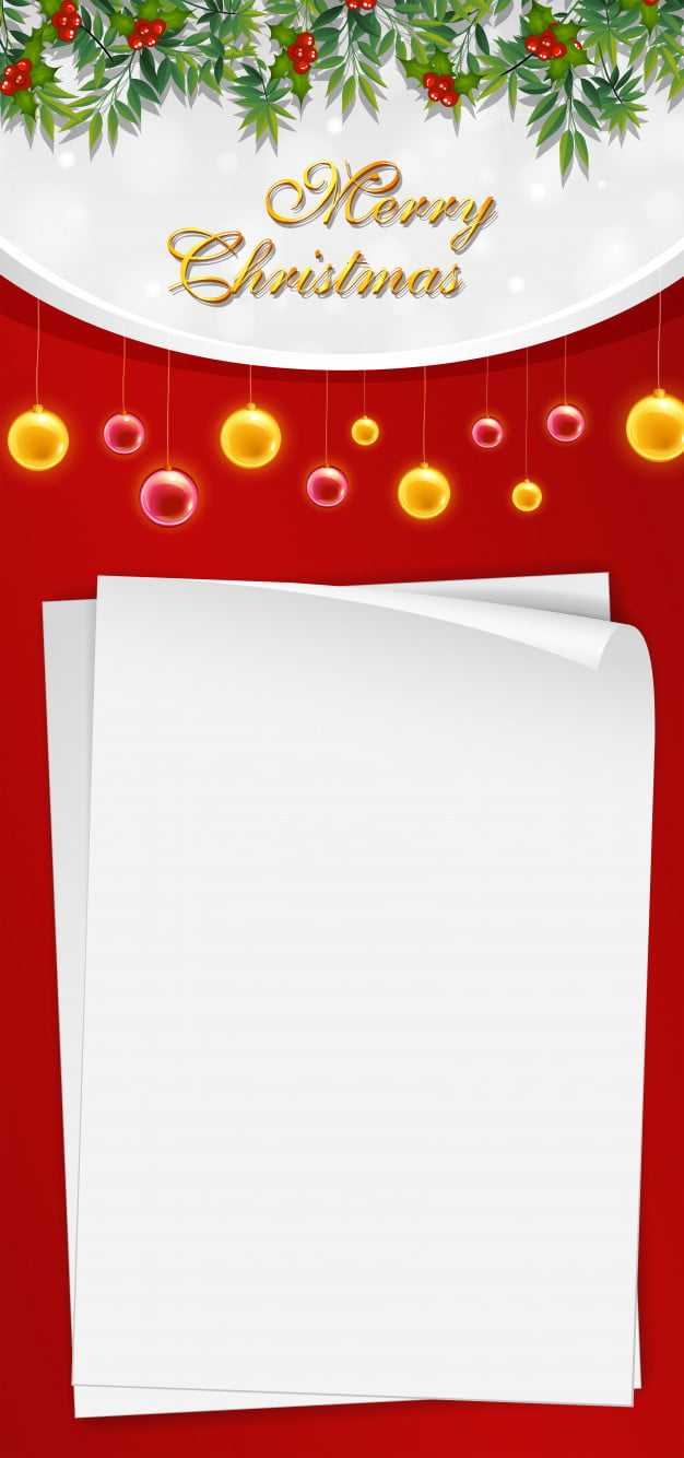 Christmas Card Template With Blank Paper And Mistletoes Eps For Blank Christmas Card Templates Free