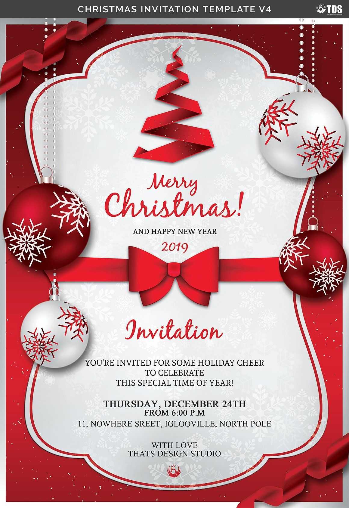 Christmas Invitation Template V4Thats Design Store On Within Free Christmas Invitation Templates For Word