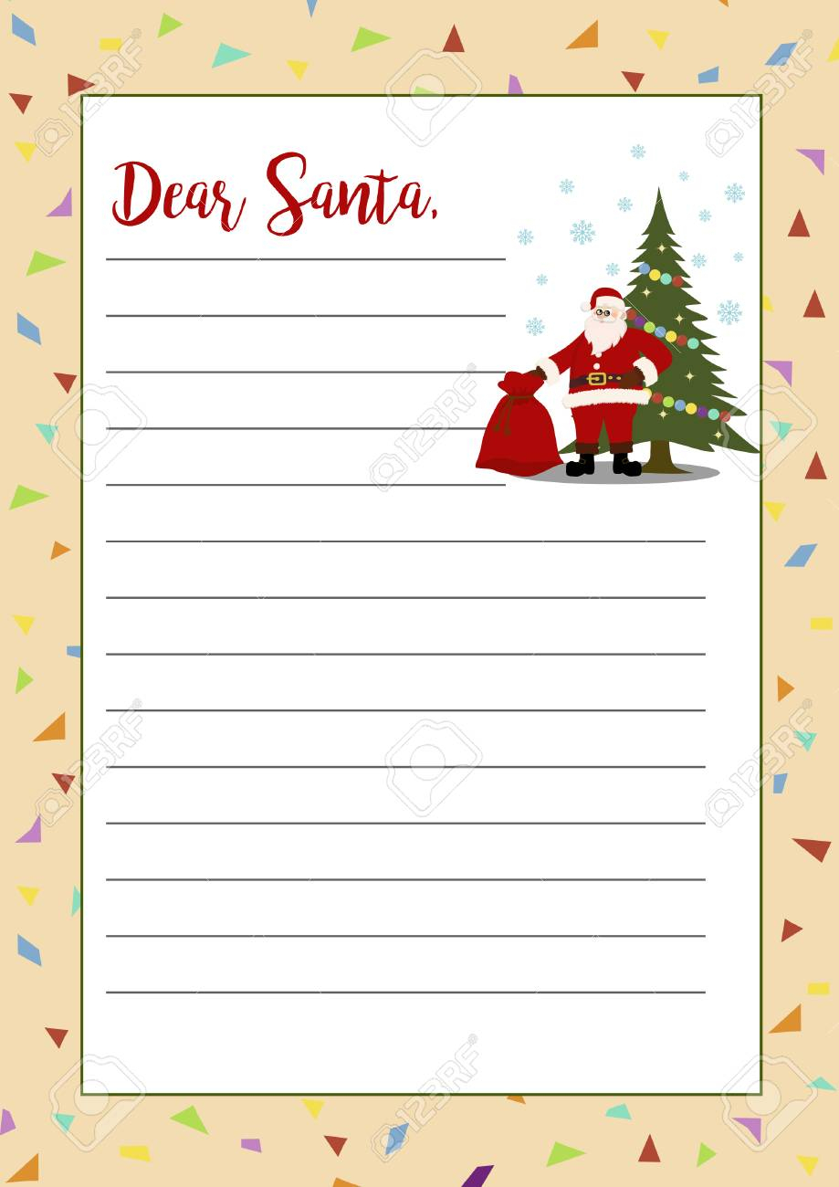 Christmas Letter From Santa Claus Template. Layout In A4 Size Inside Christmas Note Card Templates