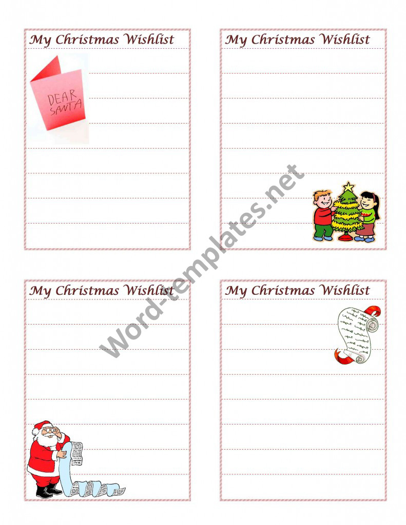 Christmas Wish List Archives – Free Ms Word Templates Pertaining To Christmas Card List Template
