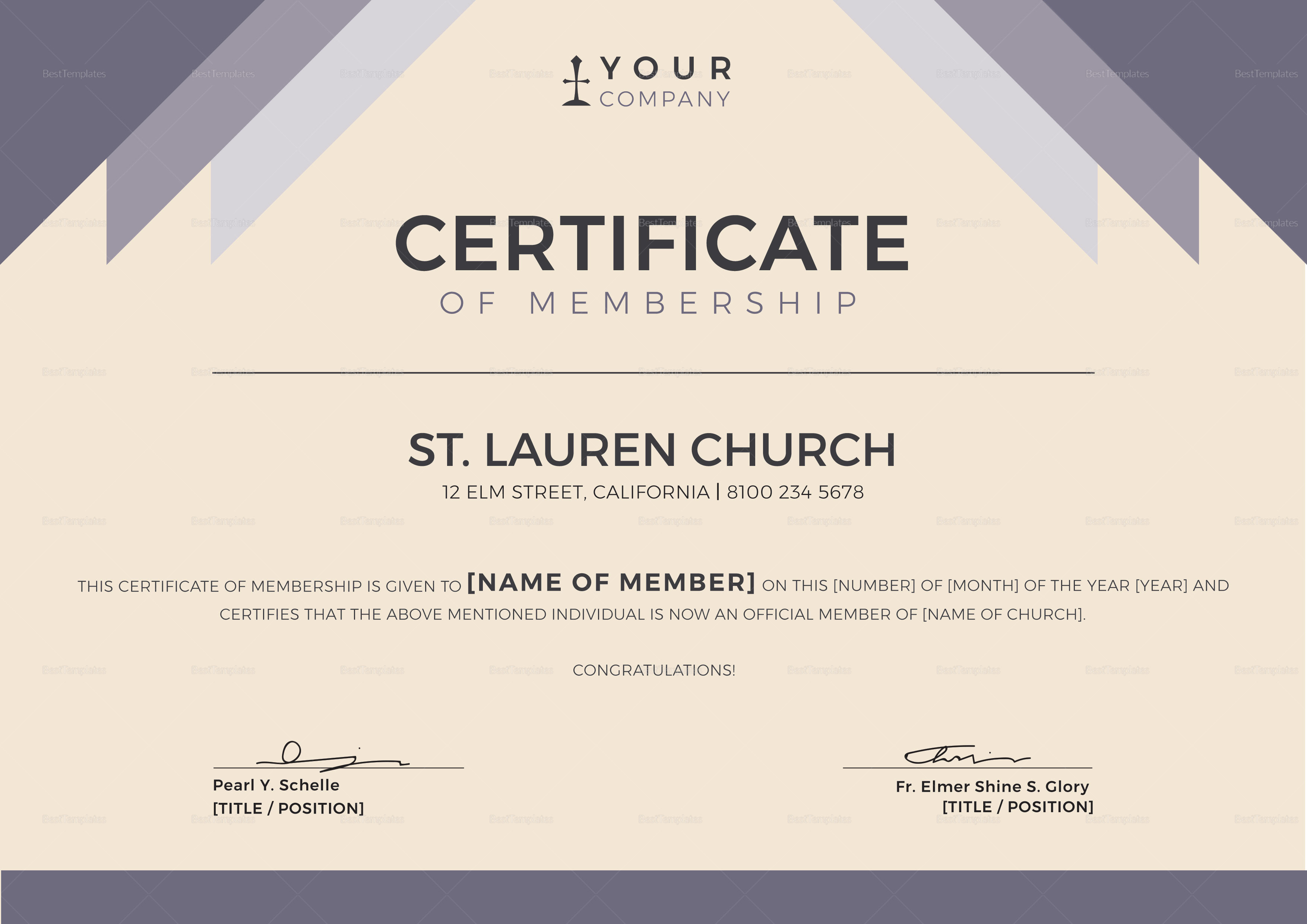 Church Membership Certificate Template With Regard To New Member Certificate Template