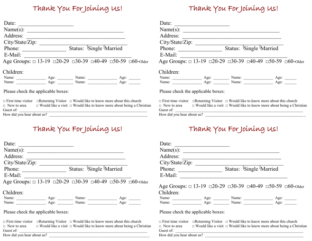 visitor card template - Ficim In Church Visitor Card Template Word visitor card template - Ficim In Church Visitor Card Template Word