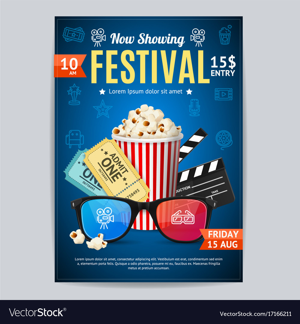 Cinema Movie Festival Poster Card Template With Regard To Film Festival Brochure Template