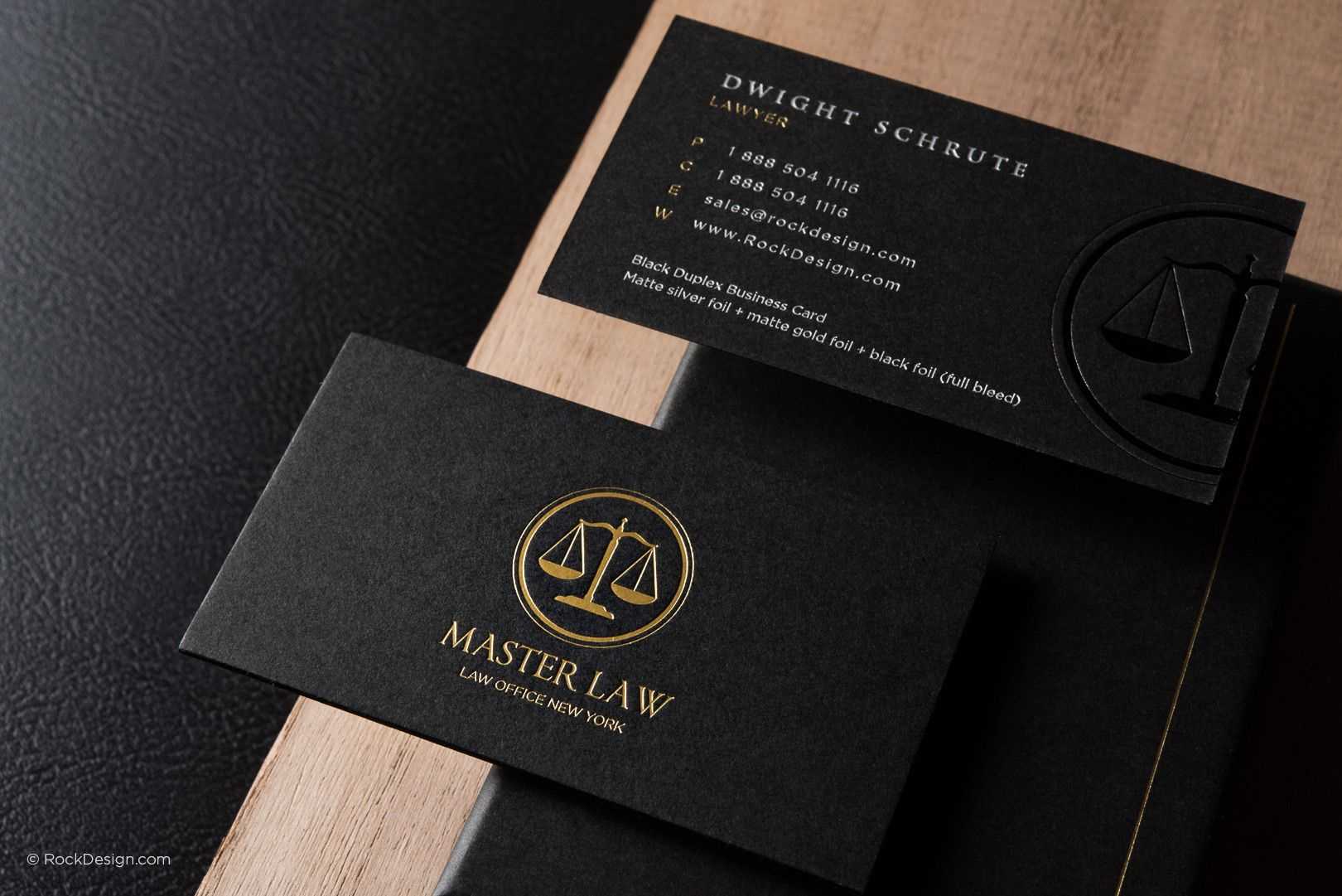 Classic Modern Black Duplex Attorney Business Card Template Regarding Lawyer Business Cards Templates