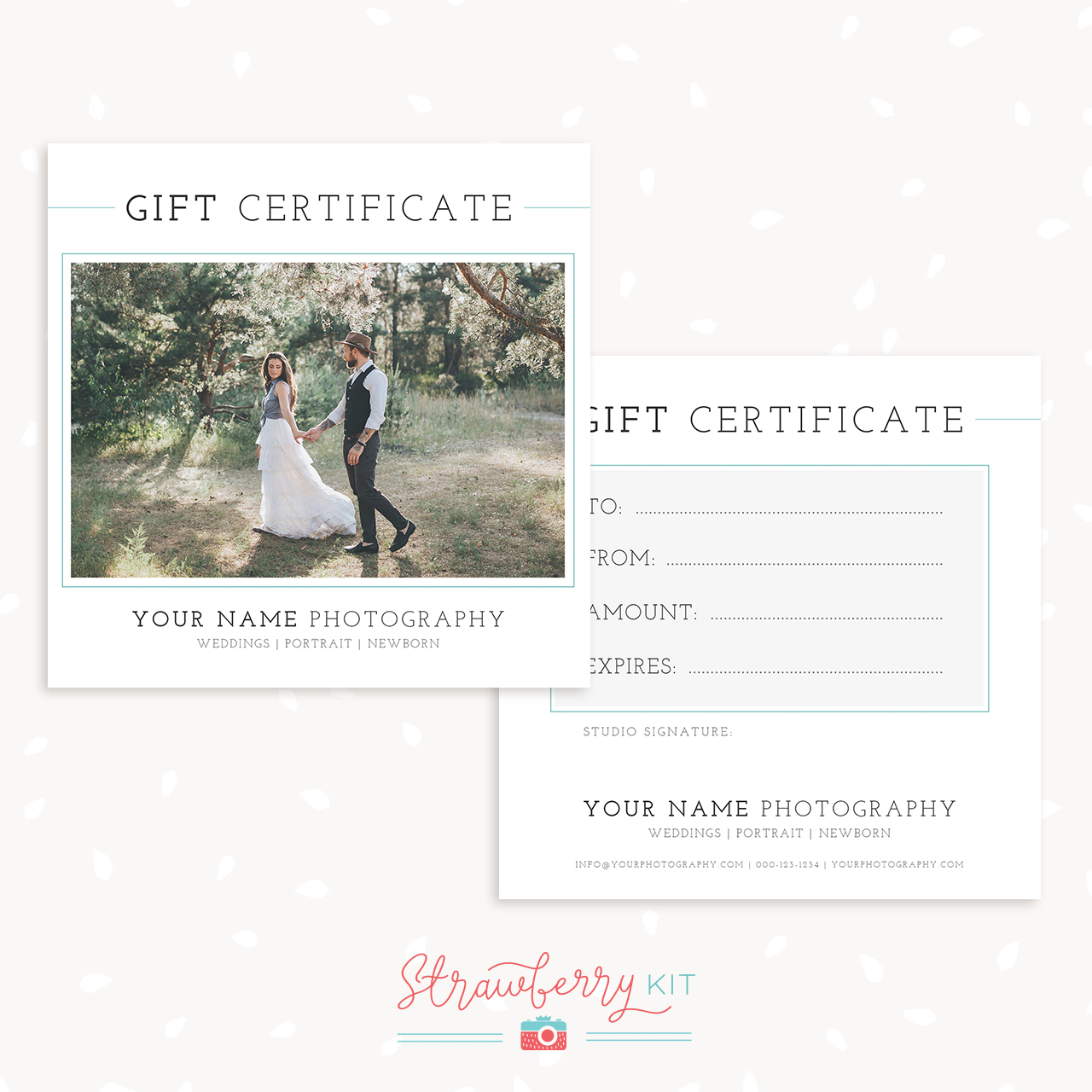 Classic Photography Gift Certificate Template – Strawberry Kit Regarding Free Photography Gift Certificate Template