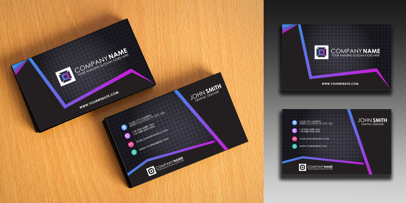 Clean And Simple Business Card Template In Designer Visiting Cards Templates