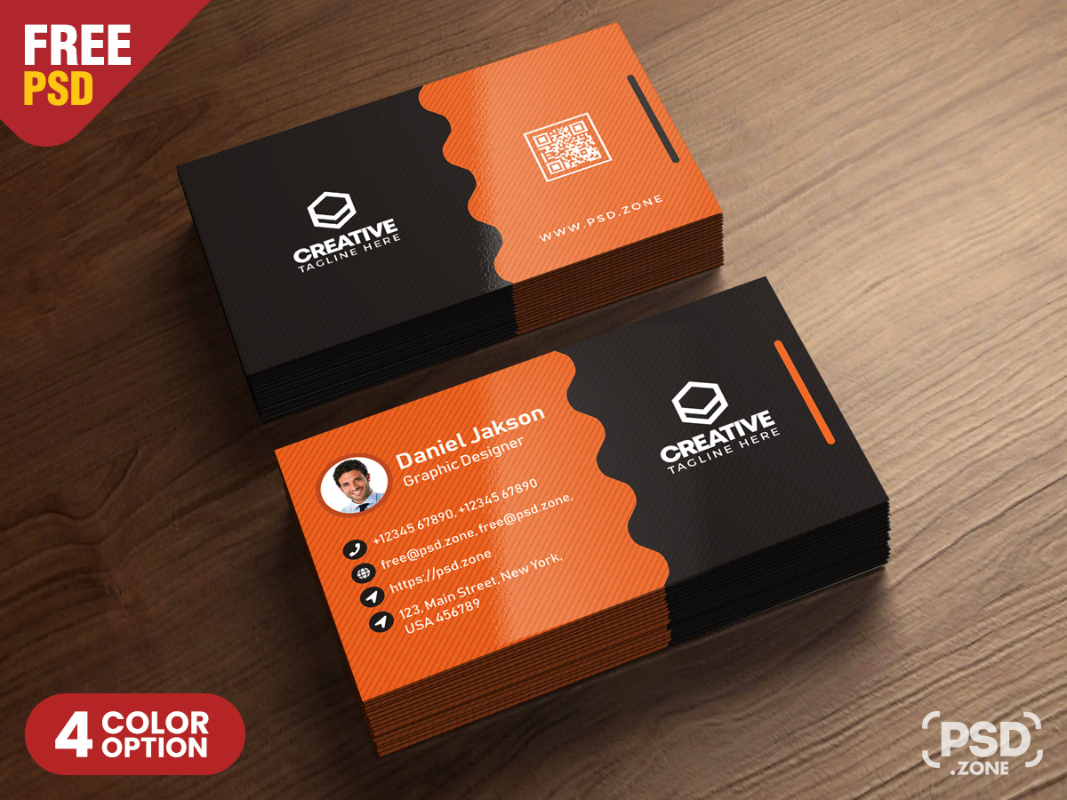Clean Business Card Psd Templates – Psd Zone Inside Template Name Card Psd