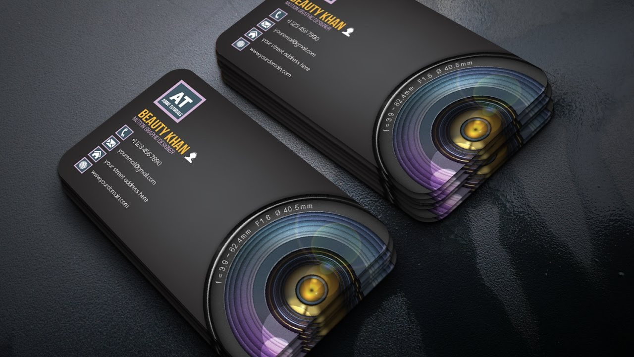 Clean Photography Business Card Design | Adobe Tutorials In Photography Business Card Template Photoshop