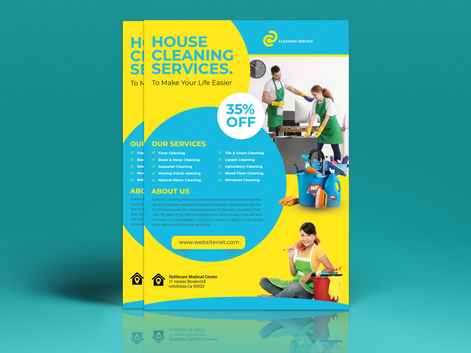 Cleaning Flyer Templateeliyas Ali On Dribbble In Commercial Cleaning Brochure Templates