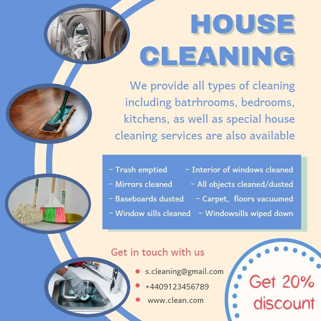 Cleaning Service Advertisement Template | Cleaning Service Inside Commercial Cleaning Brochure Templates