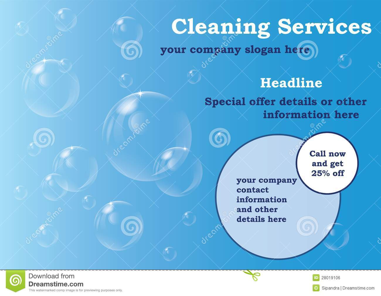 Cleaning Services Flyer Template Stock Illustration In Cleaning Brochure Templates Free