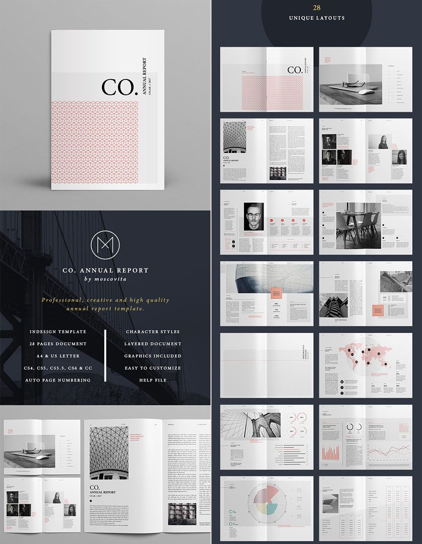 Co Minimal Annual Report Indesign Template Design | Report Inside Free Annual Report Template Indesign