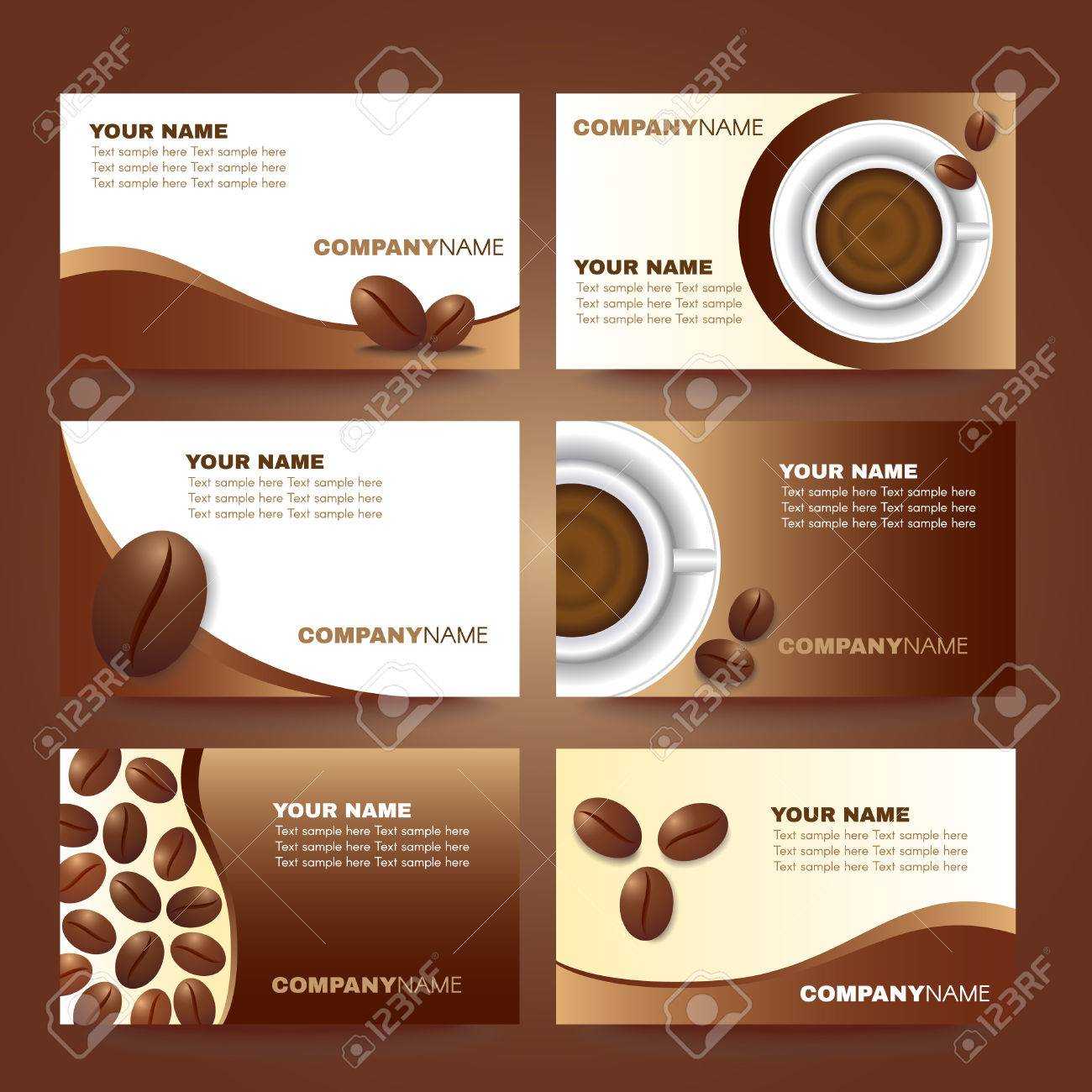 Coffee Business Card Template Vector Set Design Inside Coffee Business Card Template Free