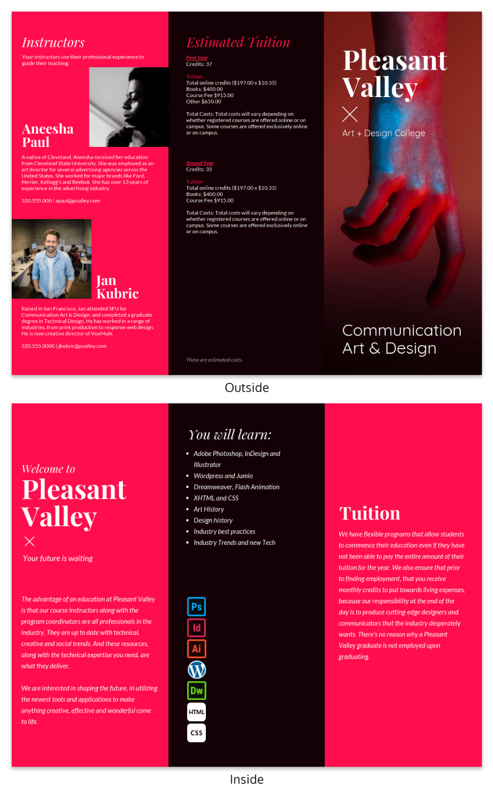College Tri Fold Brochure Template – Venngage With Regard To Student Brochure Template